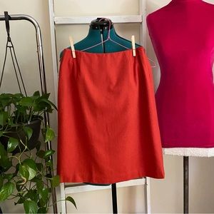 Ann Taylor red A-line wool skirt size 2